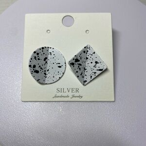 Black and White Geometric Earrings